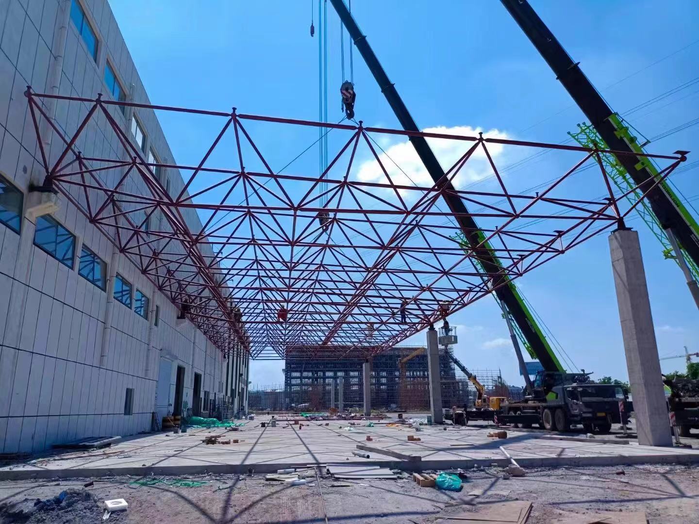 延安江苏宿迁国望高科纤维公司 -生活楼网架 成品库网架 立体库网架