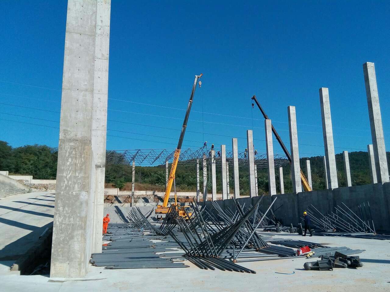 延安威海搅拌站网架
